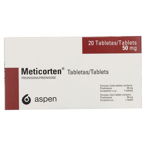 Meticorten 50 mg caja 20 comprimidos - Precio indicado por comprimido