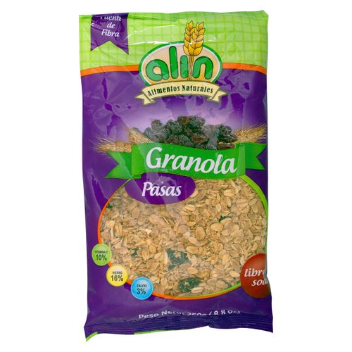 Granola Alin Con Pasas En Bolsa - 250 g