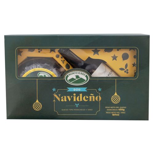 Duo navideño Monteverde queso manchego más botella de vino - 637 g