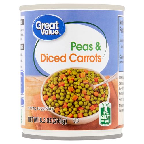 Vegetales Great Value Guisante Zanahoria Sal -227gr