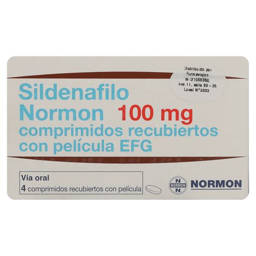 Síldenafil Normon 100 Mg X 4 Comp