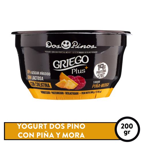 Yogurt Dos Pinos Griego Piña Mora - 200Gr