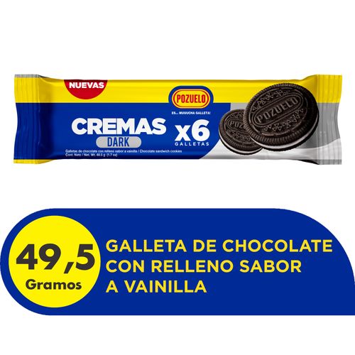 Galleta Pozuelo cremas dark 6 Uds - 49.5 g