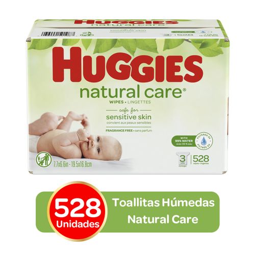 Toallas Húmedas Marca Huggies Natural Care Sin Fragancia - 528Uds