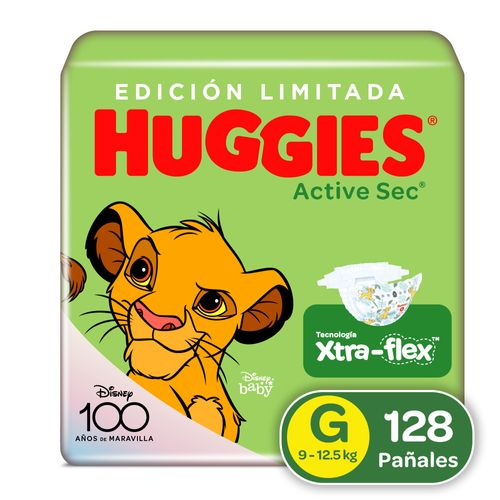 Pañales Huggies Active Sec Etapa 3/G Xtra-Flex, 9-12.5kg, Edición Limitada Disney - 128Uds