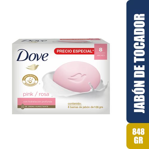 Jabón Dove Pink En Barra 8 Pack - 848g