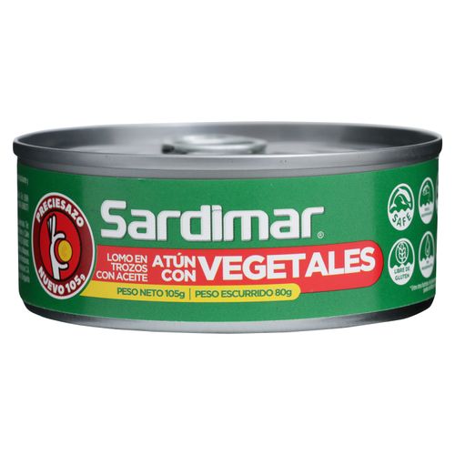 Atún Sardimar trocitos con vegetales en aceite - 105 g