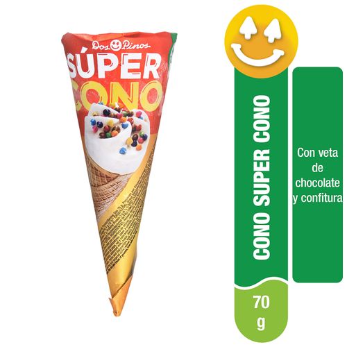 Cono Dos Pinos Super Cono, Con Veta De Chocolate Y Confitura - 70g