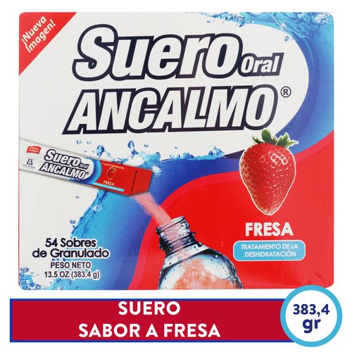 Suero Ancalmo sabor fresa caja 54 sobres - Precio indicado por sobre