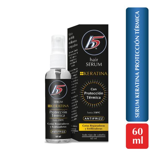 Gotas H5 Brillo Antifrizz Keratina, Con Proteción Térmica, Todo Tipo De Cabello - 60ml