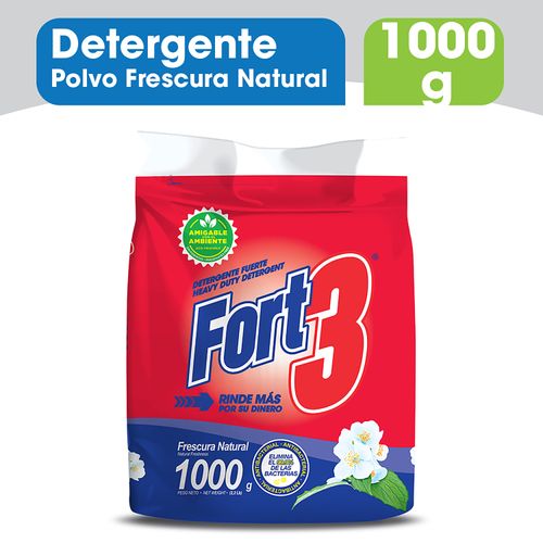 Detergente En Polvo Fort3 Frescura Natural - 1000g