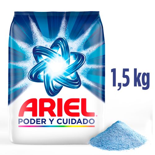 Detergente en polvo Ariel Poder y Cuidado para ropa blanca y de color 1,5kg