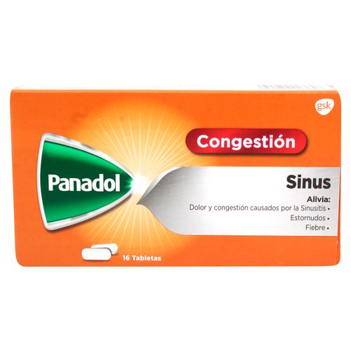 Panadol sinusitis caja 16 tabletas - Precio indicado por caja