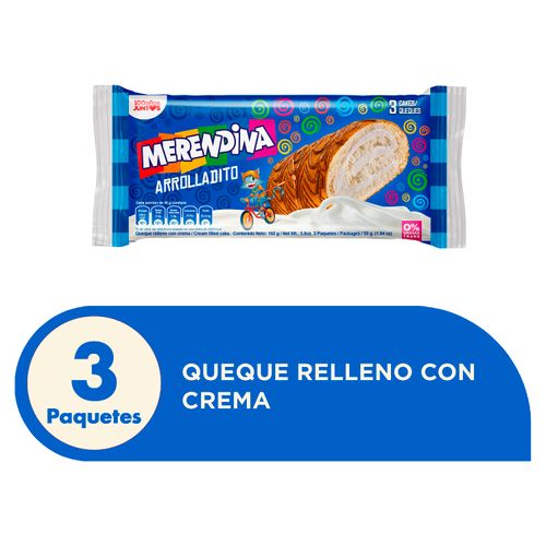 Arrolladito Pozuelo merendina relleno con crema 3 Pack - 165 g