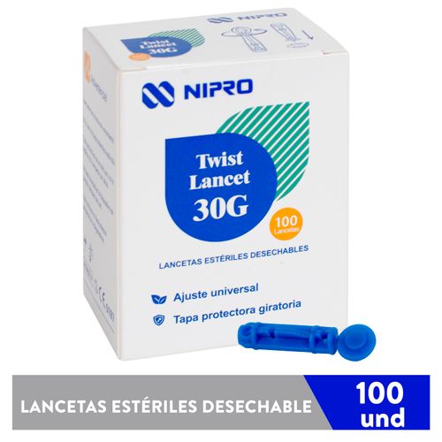 Lanceta Estériles Desechables Nipro - 100Uds, Precio indicado por caja