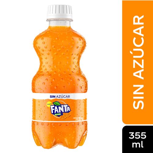 Gaseosa Fanta naranja sin azúcar - 355 ml