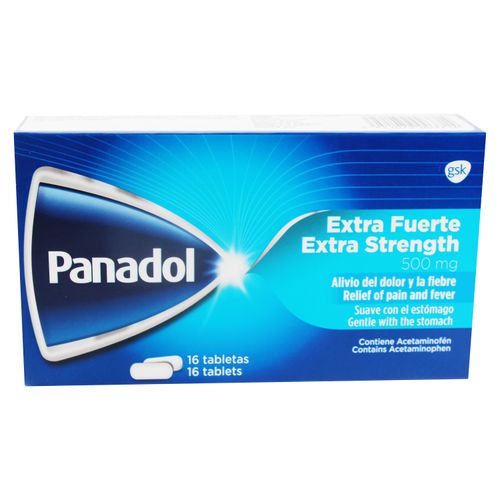 Panadol extra fuerte caja 16 tabletas - Precio indicado por caja