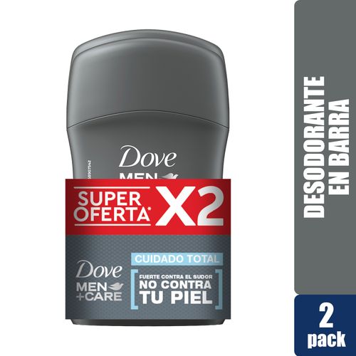 Desodorante Dove en barra cuidado total 2 pack - 100 g