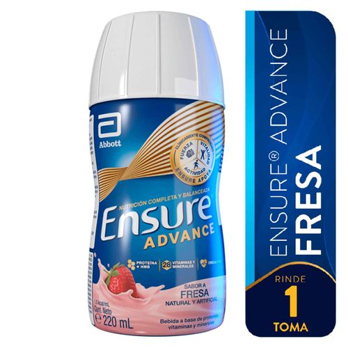 Fórmula Nutricional marca Ensure® Advance Fresa -220 mL