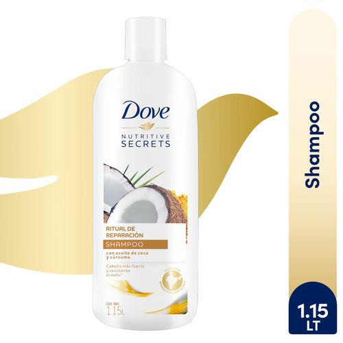 Shampoo Dove Ritual De Reparación, Con Aceites De Coco Y Cúrcuma -1150ml