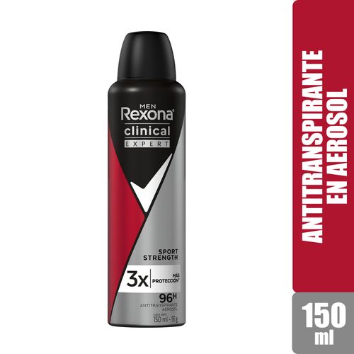 Desodorante Rexona Clinical caballero sport strength en aerosol - 150 ml