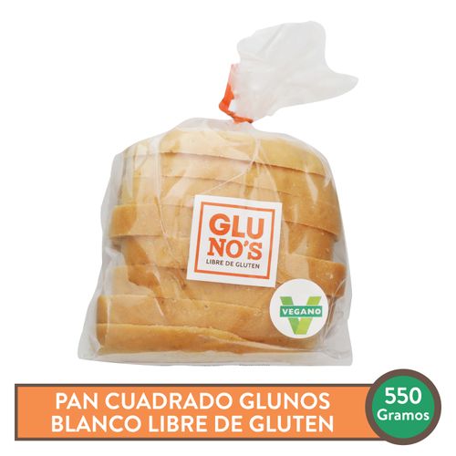 Pan Cuadrado Glunos Blanco Libre De Gluten - 550 g
