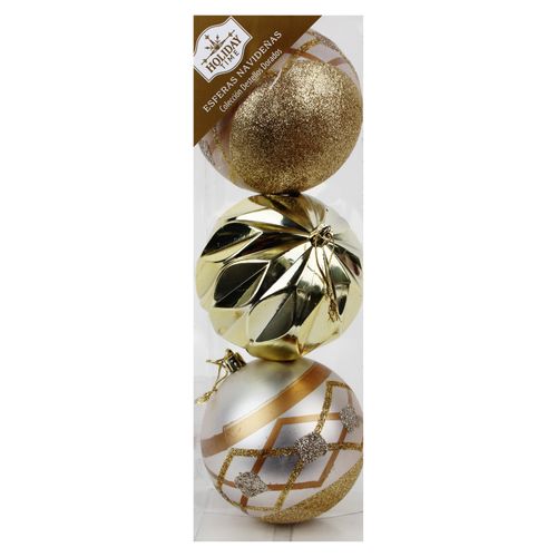 Esfera Navideña Holiday Time 100mm - 3 Uds