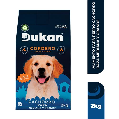 Alimento Dukan para cachorros razas medianas y grandes sabor cordero y libre de soya - 2 kg