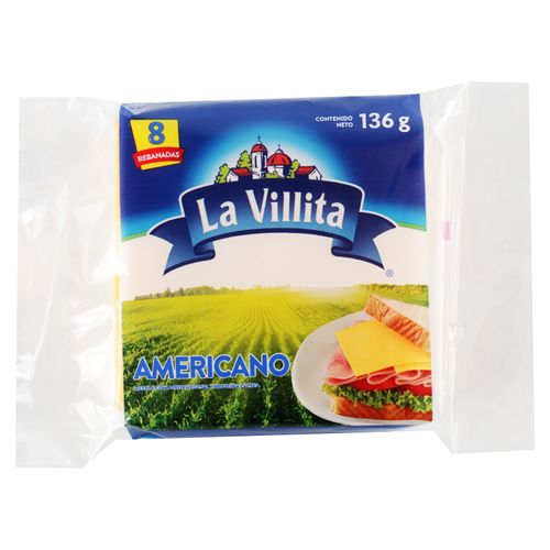 Queso americano La Villita 8 rebanadas - 136 g