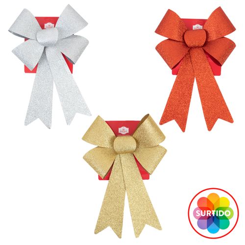 Lazo Holiday Time Navideño Grande Brillante 25x35cm