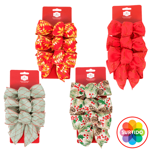 Lazo Navideño Holiday Time Pequeño Set - 3 Uds