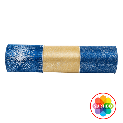 Listón Navideño Pañuelo Holiday Time 13.97 x 5 mts