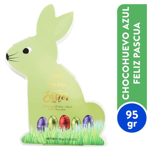 ChocoHuevo Elit Bunny Azul Feliz Pascua  -  95g