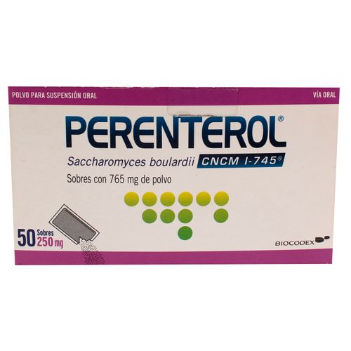 Perenterol 250 mg caja 50 sobres - Precio indicado por sobre