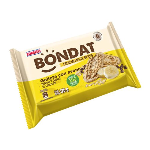 Galleta Bimbo Bondat Con Avena Banano Y Chispas De Chocolate - 126 g
