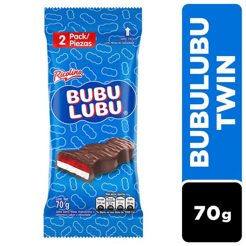 Marshmallow Ricolino Bubu Lubu Sabor A Fresa 2 Piezas - 70 g