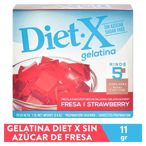 Gelatina Diet X sin azúcar sabor fresa - 11 g