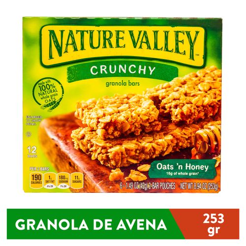 Barra Nature Valley Crujiente Avena Y Miel - 253 g