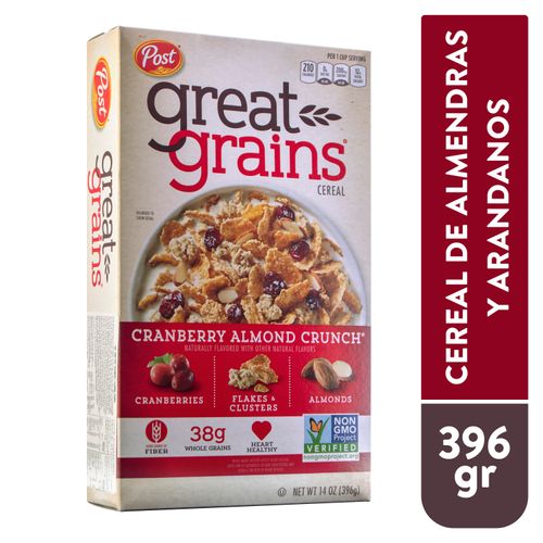 Cereal Post Great Grains Cranberry Almendra - 396 g