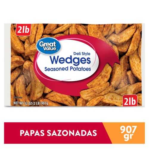 Papas Fritas Great Value En Gajo Sazonada - 907 g