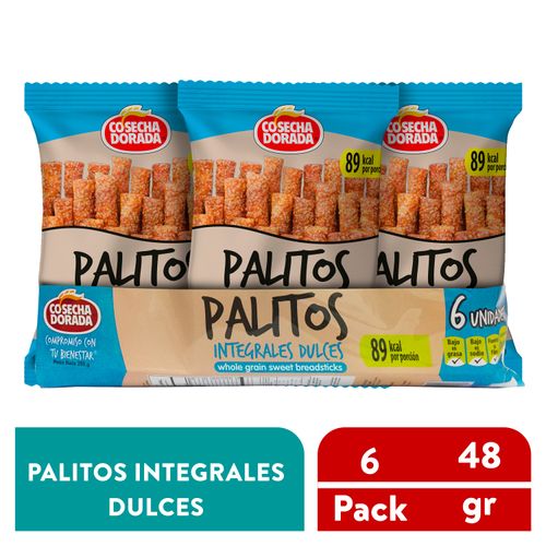 Palitos Cosecha Dorada integral dulce 6 pack - 288 g