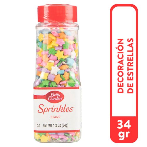 Toppings decorativos Betty Crocker sprinkles estrellas - 34 g