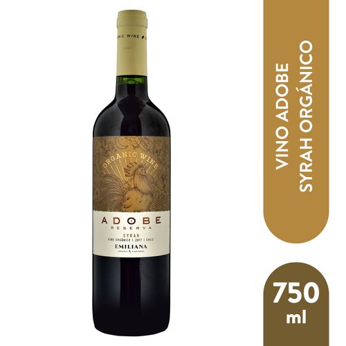 Vino Adobe syrah orgánico - 750 ml