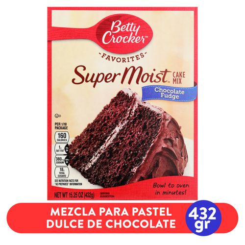 Mezcla Betty Crocker Preparado Pastel Chocolate Fudge - 432 g
