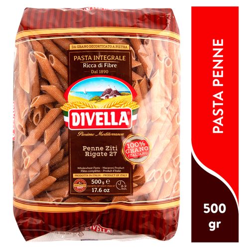 Pasta Divella penne ziti rigate no.27 integral - 500 g