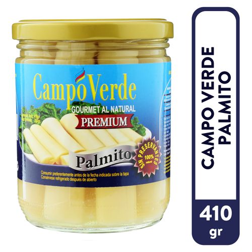 Palmito Campo Verde Entero Envase de Vidrio - 410 g