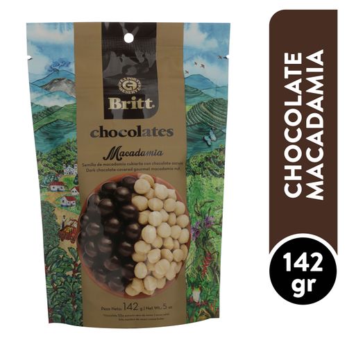 Chocolate Britt semilla de macadamia cubierta de chocolate oscuro - 142 g