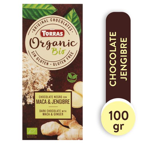 Cholate negro Torras con macadamia y jengibre - 100 g