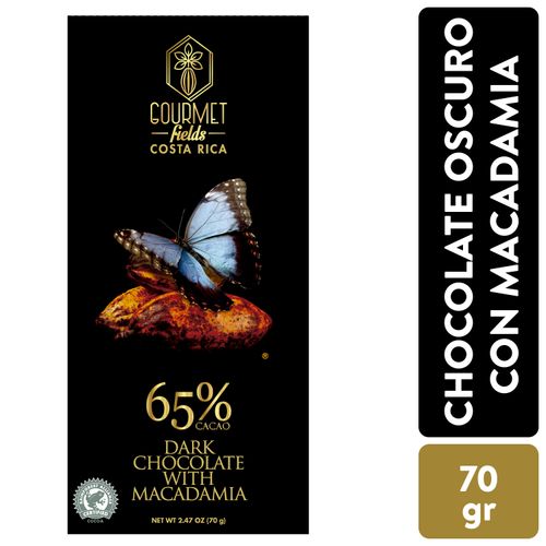 Chocolate oscuro Gourmet fields con macadamia - 70 g
