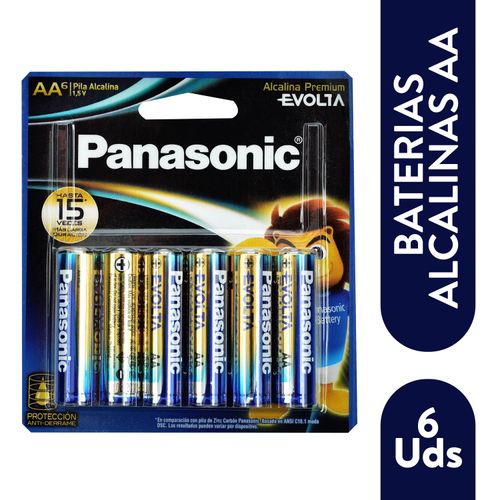 Batería Panasonic Alcalina  Evolta AA - 6 Unidades